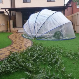 Тент для бассейна круглый Тентнавес 550 (9 дуг 9 усиленных) из ТПУ 300 мкм Летотент купить в Беларуси